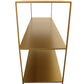 60" Brass Iron Console Table With Two Shelves