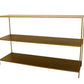 60" Brass Iron Console Table With Two Shelves