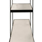 58" White and Black Genuine Marble Floor Shelf Console Table Two Shelves