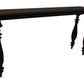 54" Black Solid Wood Distressed Console Table
