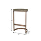 30" Gray And Copper Iron Backless Bar Height Bar Chair