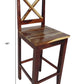 30" Brown Solid Wood Bar Height Bar Chair