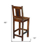 30" Brown Solid Wood Bar Height Bar Chair
