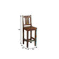 30" Brown Solid Wood Bar Height Bar Chair