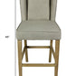 30" Gray And Brown Solid Wood Bar Height Bar Chair