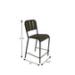 25" Brown And Black Iron Counter Height Bar Chair