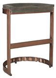 26" Gray and Copper Solid Wood and Iron Backless Counter Height Bar Chair