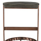 26" Gray and Copper Solid Wood and Iron Backless Counter Height Bar Chair