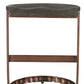 26" Gray and Copper Solid Wood and Iron Backless Counter Height Bar Chair