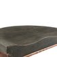26" Gray and Copper Solid Wood and Iron Backless Counter Height Bar Chair