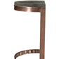 26" Gray and Copper Solid Wood and Iron Backless Counter Height Bar Chair