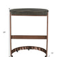 26" Gray and Copper Solid Wood and Iron Backless Counter Height Bar Chair