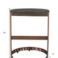 26" Gray and Copper Solid Wood and Iron Backless Counter Height Bar Chair
