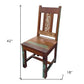 Set of Two Brown Slat Back Dining Side Chairs