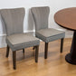 Set of Two Gray And Brown Upholstered Velvet Dining Parsons Chairs