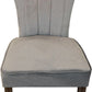 Set of Two Gray And Brown Upholstered Velvet Dining Parsons Chairs