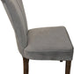 Set of Two Gray And Brown Upholstered Velvet Dining Parsons Chairs