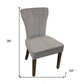 Set of Two Gray And Brown Upholstered Velvet Dining Parsons Chairs