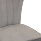 Set of Two Gray And Brown Upholstered Velvet Dining Parsons Chairs