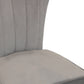 Set of Two Gray And Brown Upholstered Velvet Dining Parsons Chairs