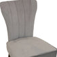 Set of Two Gray And Brown Upholstered Velvet Dining Parsons Chairs