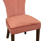 Set of Two Blush and Brown Upholstered Velvet Dining Parsons Chairs