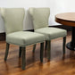 Set of Two Ivory and Brown Upholstered Fabric Dining Parsons Chairs