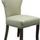 Set of Two Ivory and Brown Upholstered Fabric Dining Parsons Chairs