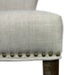 Set of Two Ivory and Brown Upholstered Fabric Dining Parsons Chairs