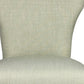 Set of Two Ivory and Brown Upholstered Fabric Dining Parsons Chairs