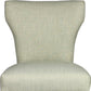 Set of Two Ivory and Brown Upholstered Fabric Dining Parsons Chairs