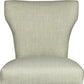 Set of Two Ivory and Brown Upholstered Fabric Dining Parsons Chairs