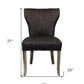 Set of Two Dark Gray And Brown Upholstered Fabric Dining Parsons Chairs