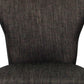 Set of Two Dark Gray And Brown Upholstered Fabric Dining Parsons Chairs