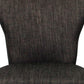 Set of Two Dark Gray And Brown Upholstered Fabric Dining Parsons Chairs