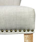 Set of Two Ivory and Natural Upholstered Fabric Dining Parsons Chairs