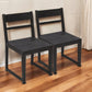 Set of Two Dark Gray Ladder Back Dining Side Chairs