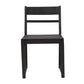 Set of Two Dark Gray Ladder Back Dining Side Chairs