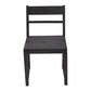 Set of Two Dark Gray Ladder Back Dining Side Chairs