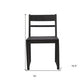 Set of Two Dark Gray Ladder Back Dining Side Chairs