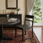 Set of Two Dark Gray Ladder Back Dining Side Chairs