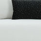 89" White Sofa And Toss Pillows With Silver Legs