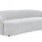 90" Off White Fabric Sofa With Black Legs