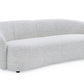90" Off White Fabric Sofa With Black Legs