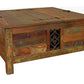 40" Brown Solid Wood Square Lift Top Solid Trunk Coffee Table