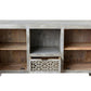 55" Gray Solid Wood Cabinet Enclosed Storage Worn TV Stand