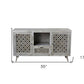 55" Gray Solid Wood Cabinet Enclosed Storage Worn TV Stand