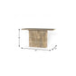 54" Ivory Solid Wood Distressed Pedestal Console Table