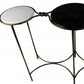 50" Black White And Gold Genuine Marble Round Six Leg Console Table