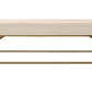 58" Ivory and Gold Upholstered Linen Bench